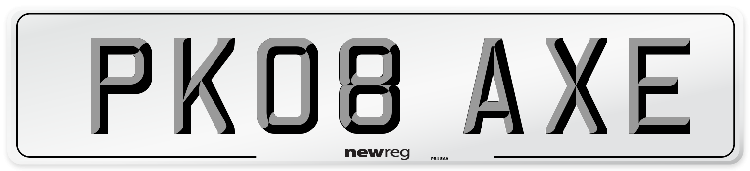 PK08 AXE Number Plate from New Reg